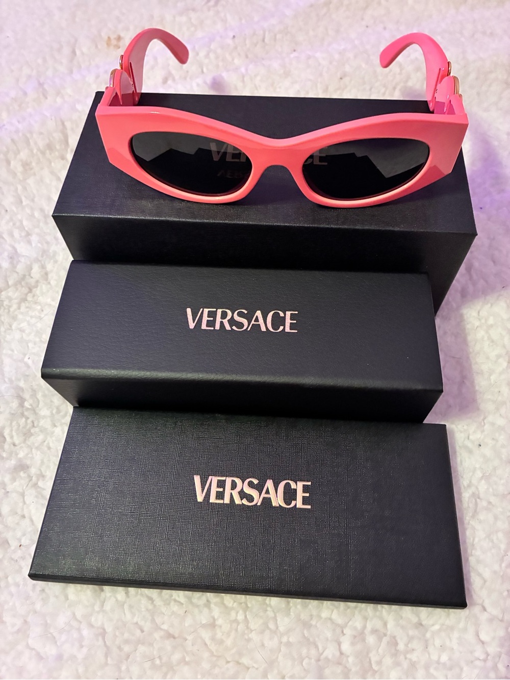 Versace Coral Pink Cat-Eye Sunglasses for Women